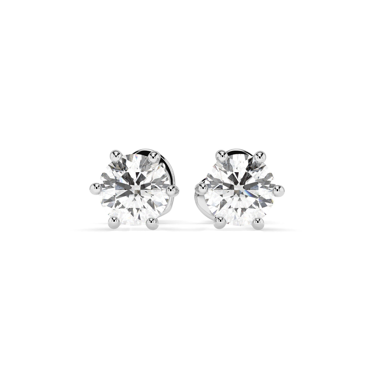 Cercei din Aur cu Diamante, Forma Rotund Briliant, 0,60 CT