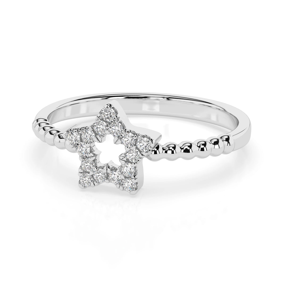 Inel din Aur cu Diamante, Forma Rotund Briliant, 0,09 CT