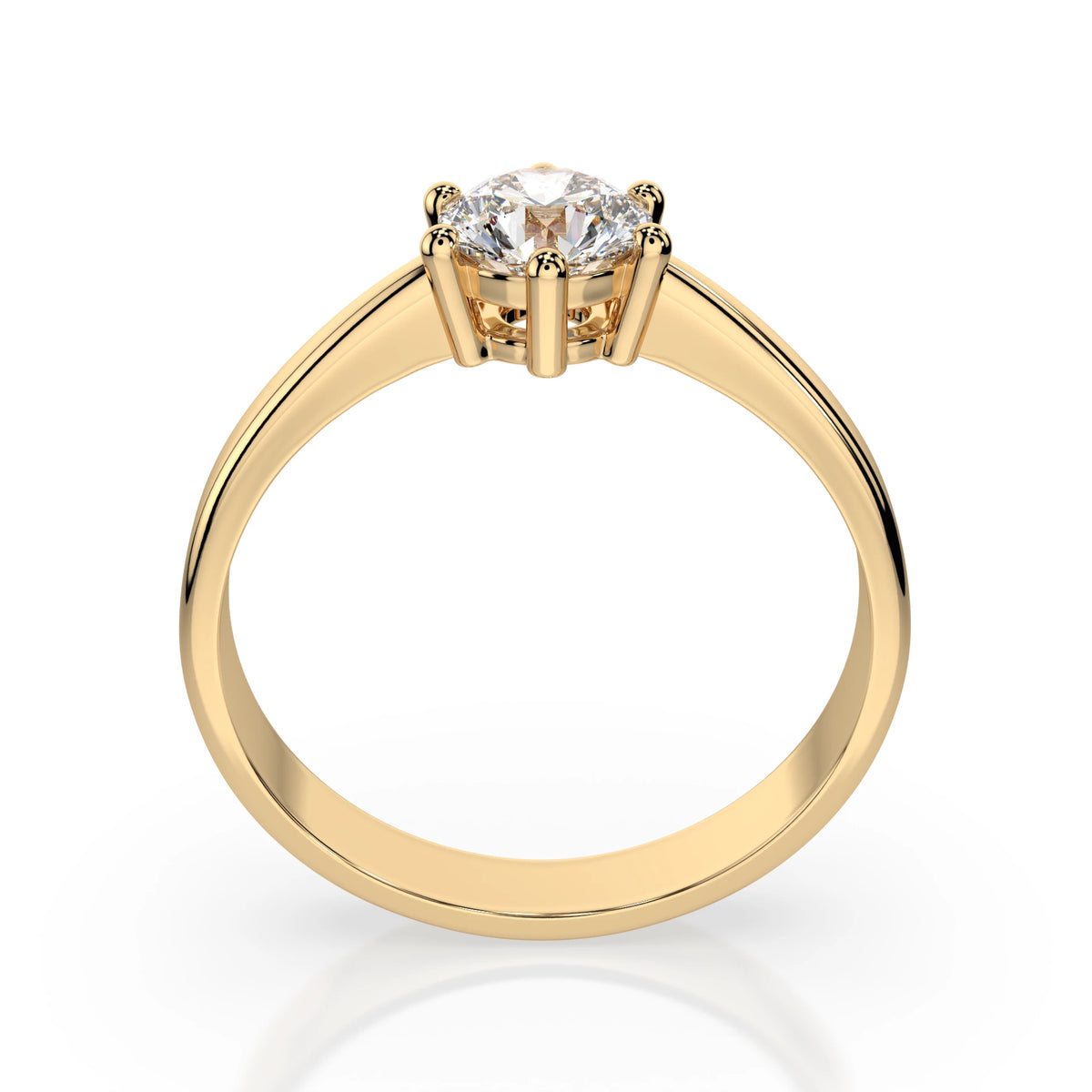 Inel de Logodnă Solitaire din Aur, Diamant Rotund Briliant 0,40 CT