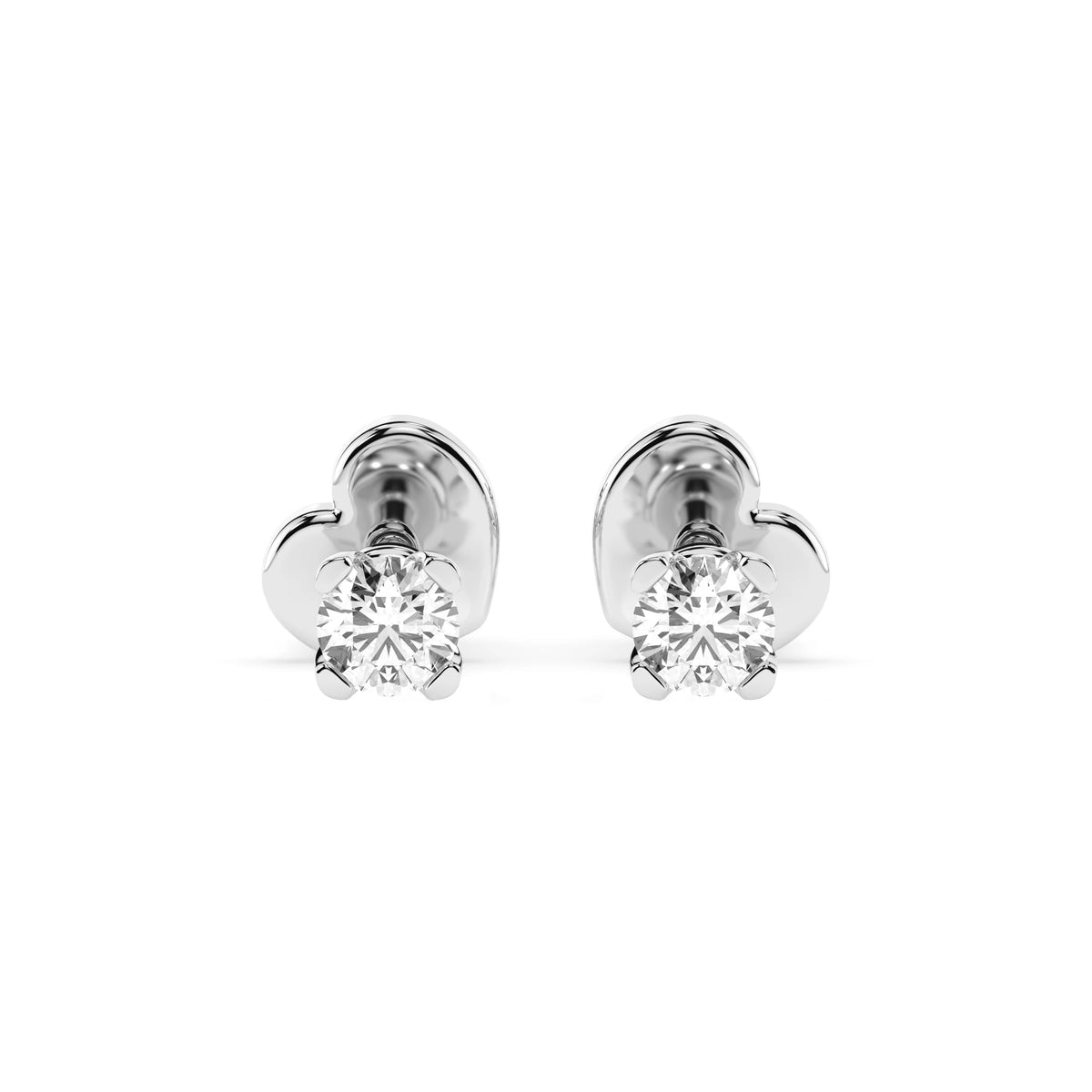 Cercei din Aur cu Diamante, Forma Rotund Briliant, 0,20 CT