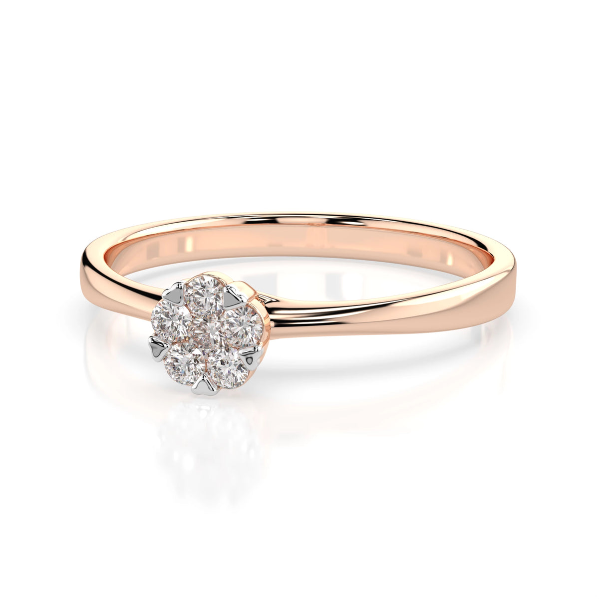 Inel din Aur cu Diamante, Forma Rotund Briliant, 0,12 CT