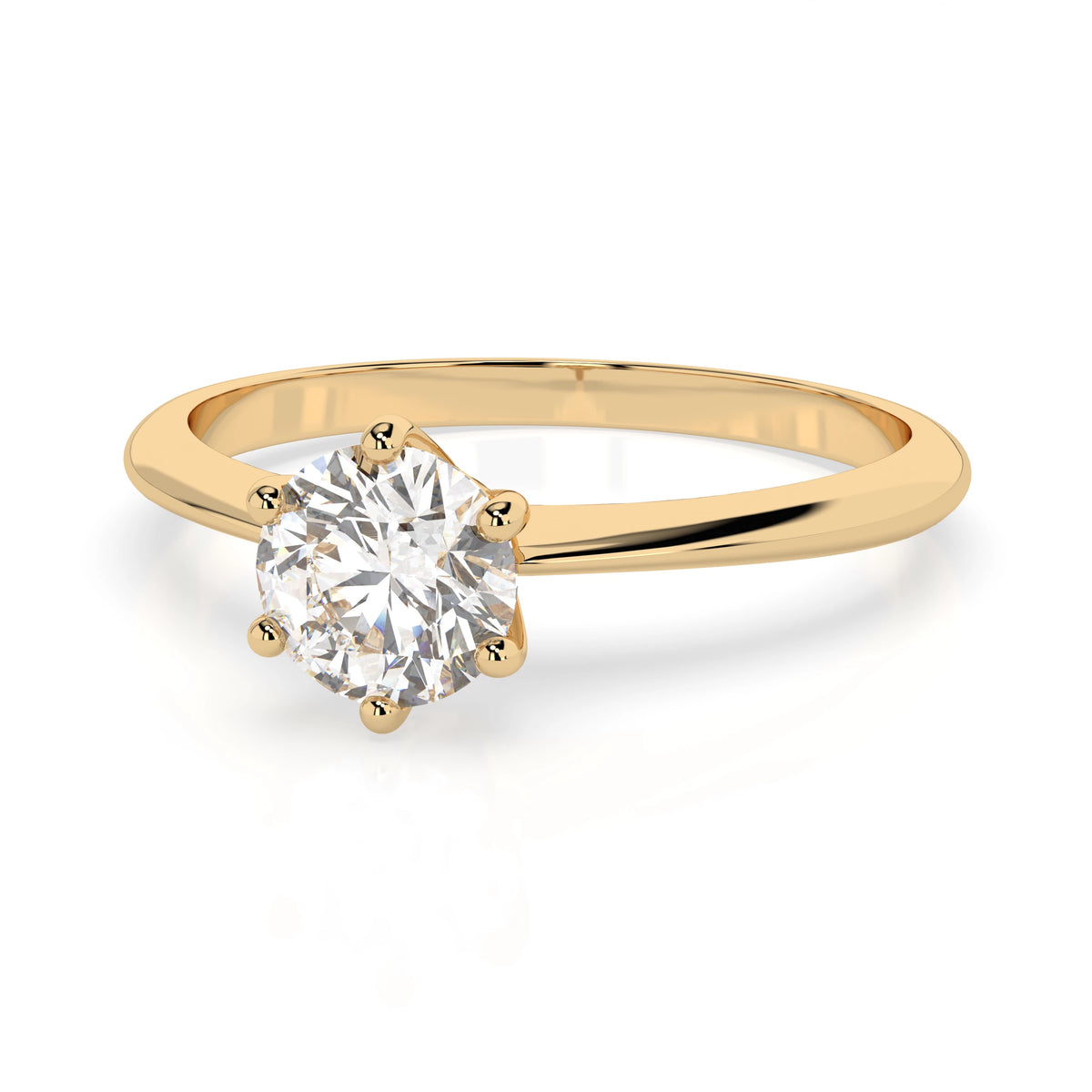 Inel de Logodnă Solitaire din Aur, Diamant Rotund Briliant 0,30 CT