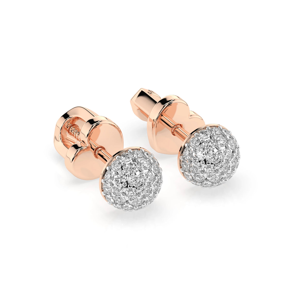 Cercei din Aur cu Diamante, Forma Rotund Briliant, 0,32 CT