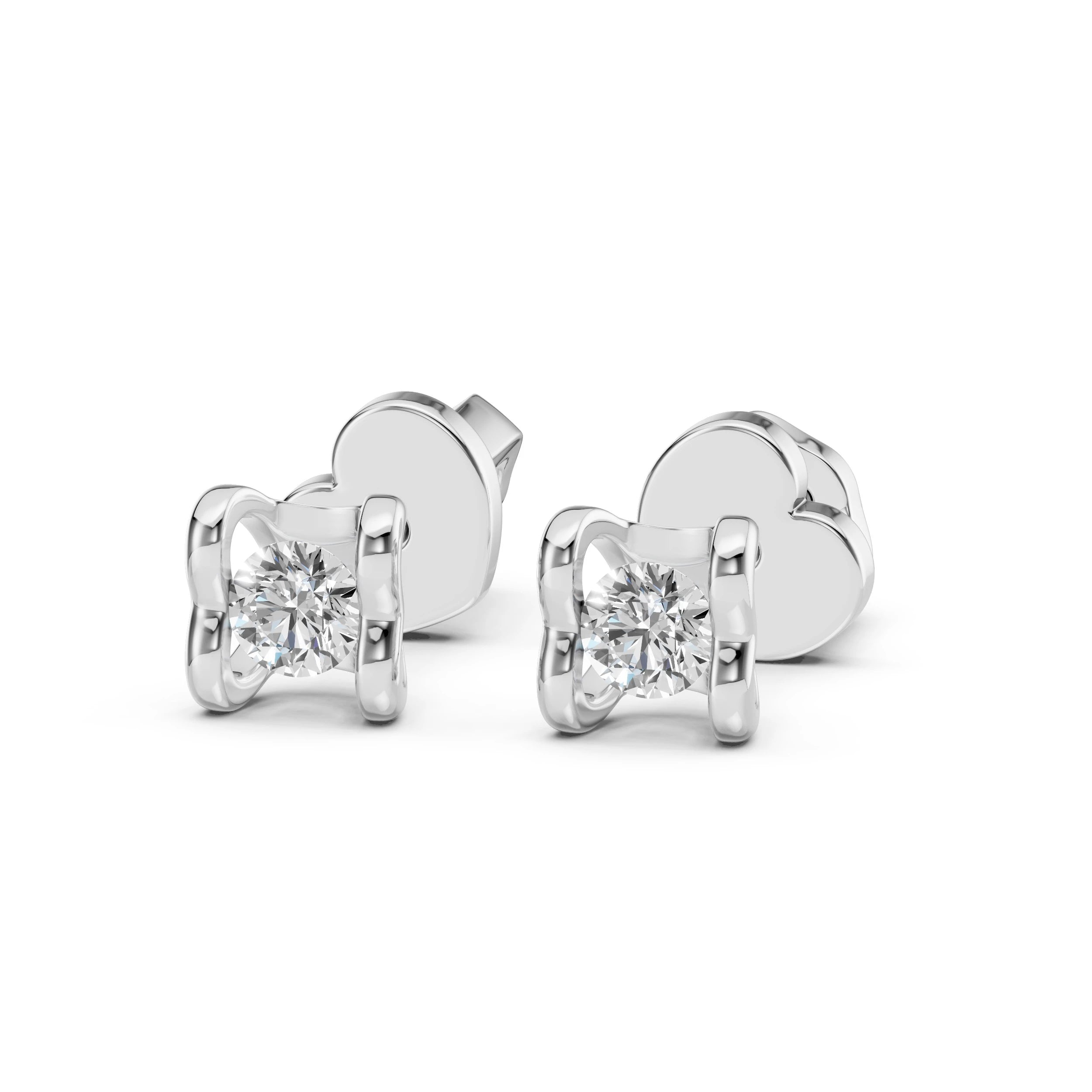 Cercei din Aur cu Diamante Rotunde Briliant 0.20 CT