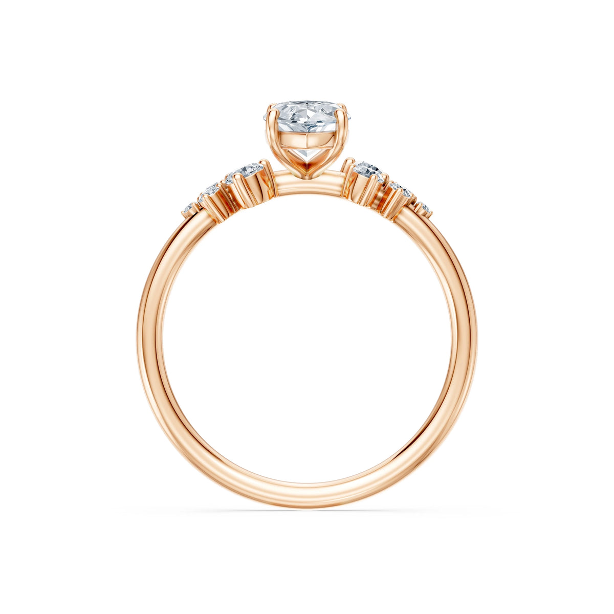 Inel de Logodnă din Aur cu Diamant Central Marquise și Diamante Laterale 1,25 CT