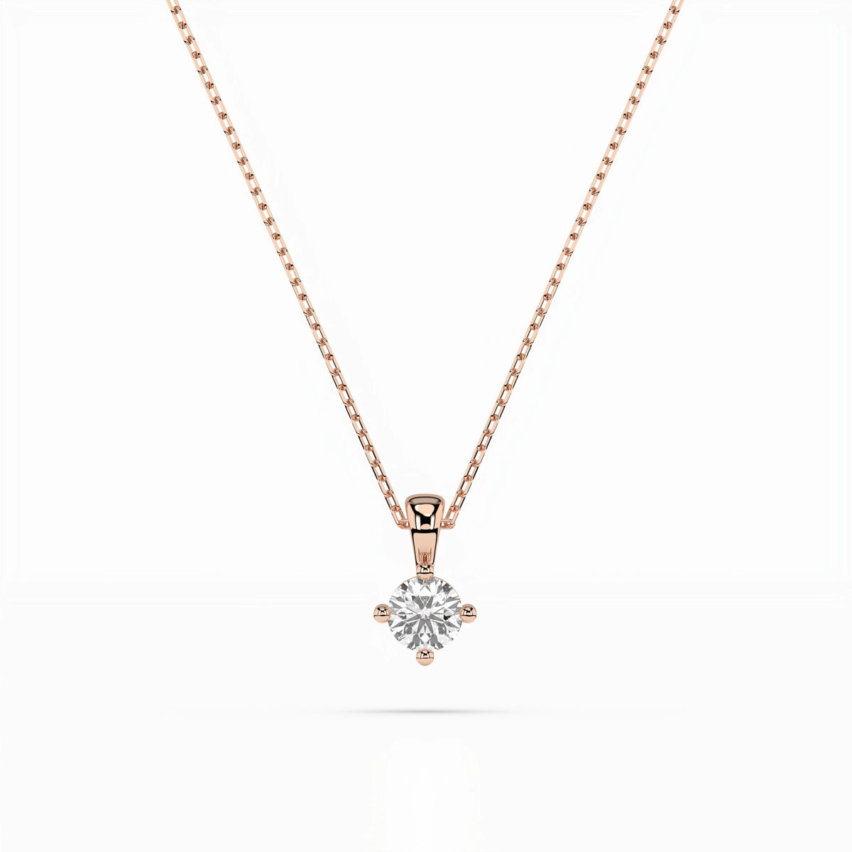 Colier din Aur cu Diamant, Forma Rotund Briliant, 0,10 CT