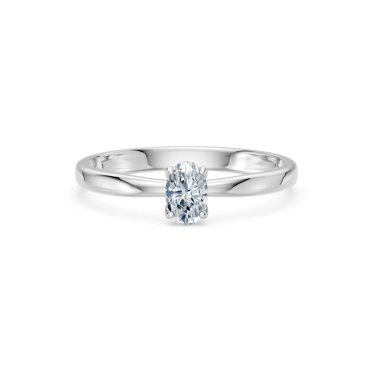 Inel de Logodnă Solitaire din Aur, Diamant Oval 0,30 CT