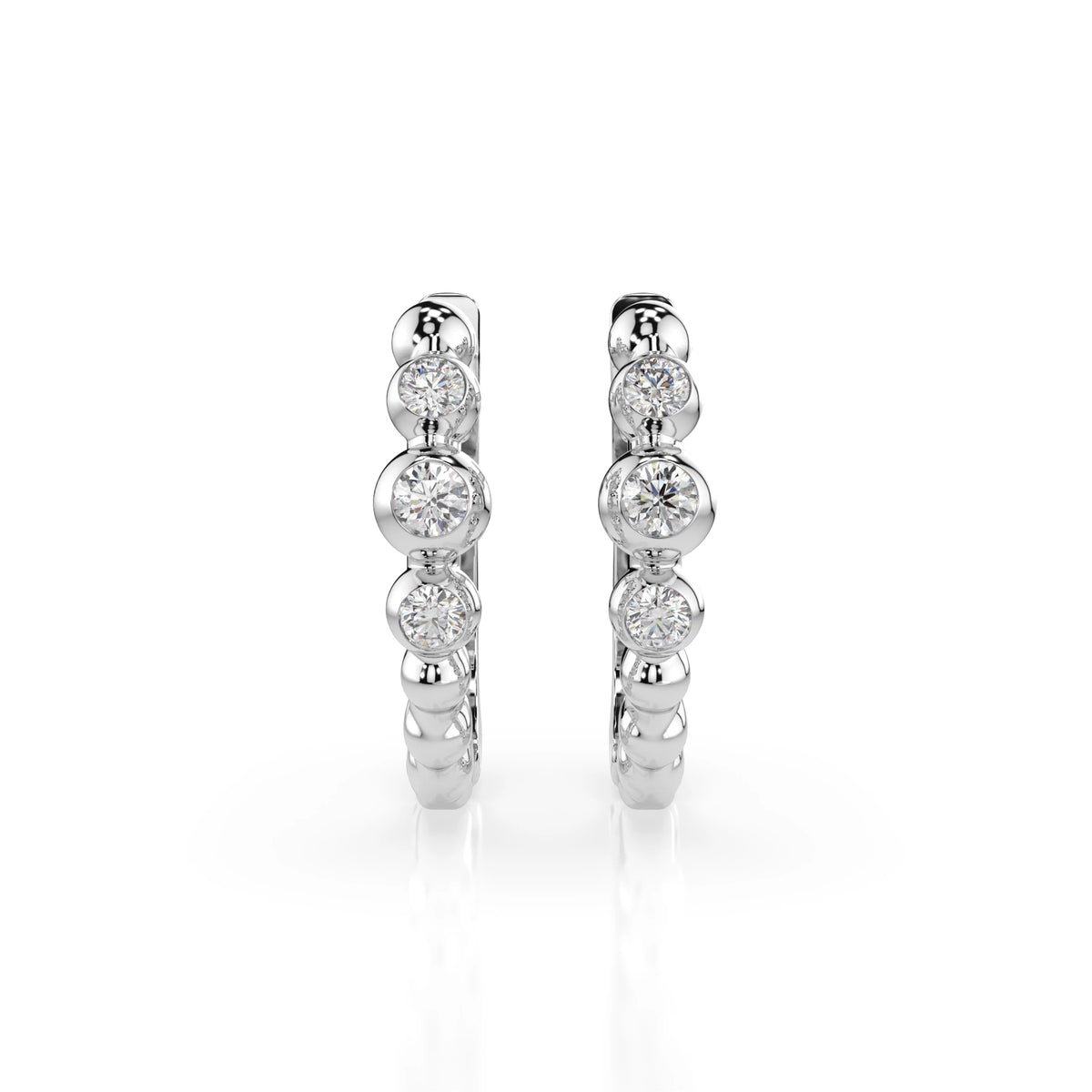 Cercei din Aur cu Diamante, Forma Rotund Briliant, 0,16 CT