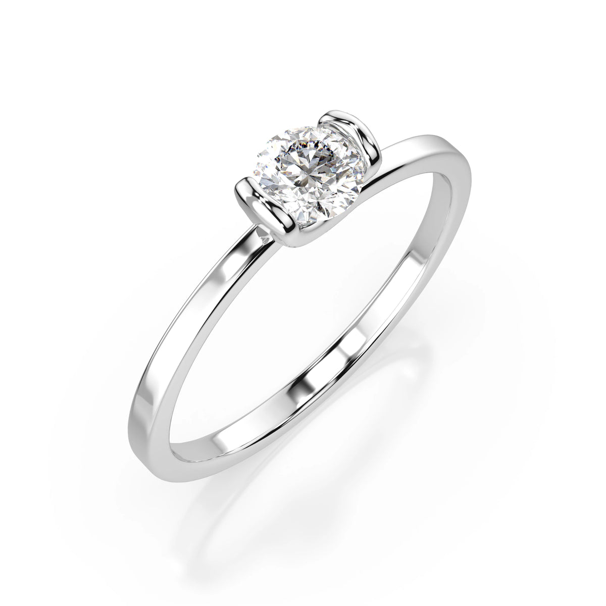 Inel de Logodnă Solitaire din Aur, Diamant Rotund Briliant 0,30 CT