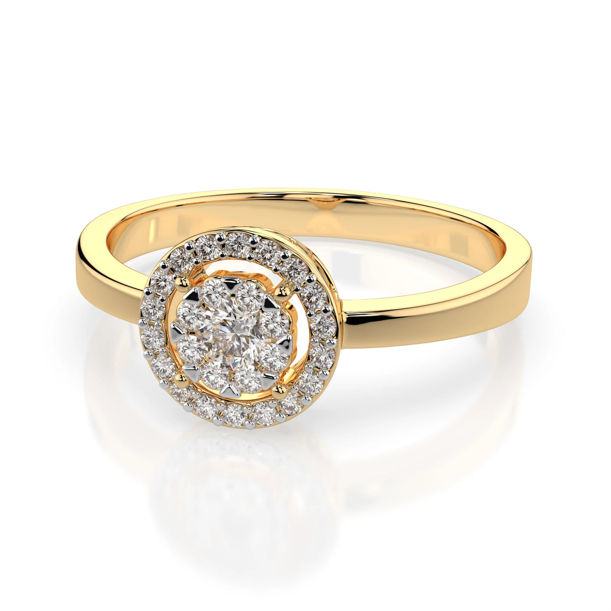 Inel din Aur cu Diamante, Forma Rotund Briliant, 0,24 CT