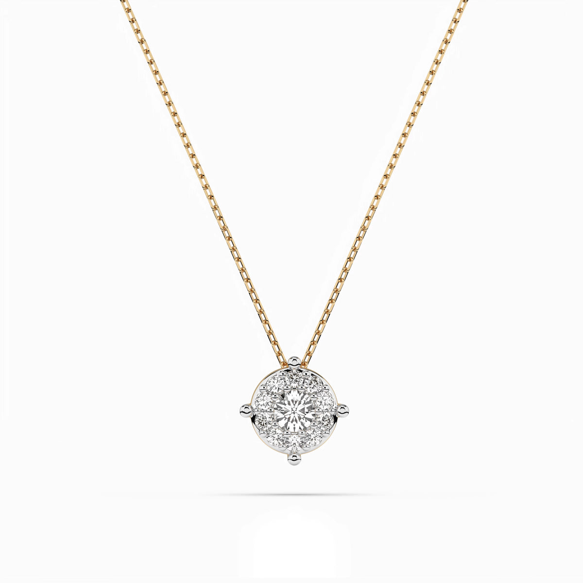 Colier din Aur cu Diamante, Forma Rotund Briliant, 0,18 CT