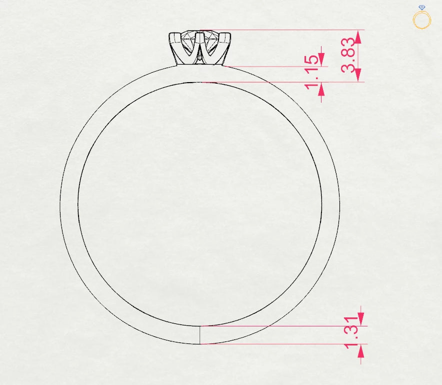 Inel de Logodnă Solitaire din Aur, Diamant Rotund Briliant 0,15 CT