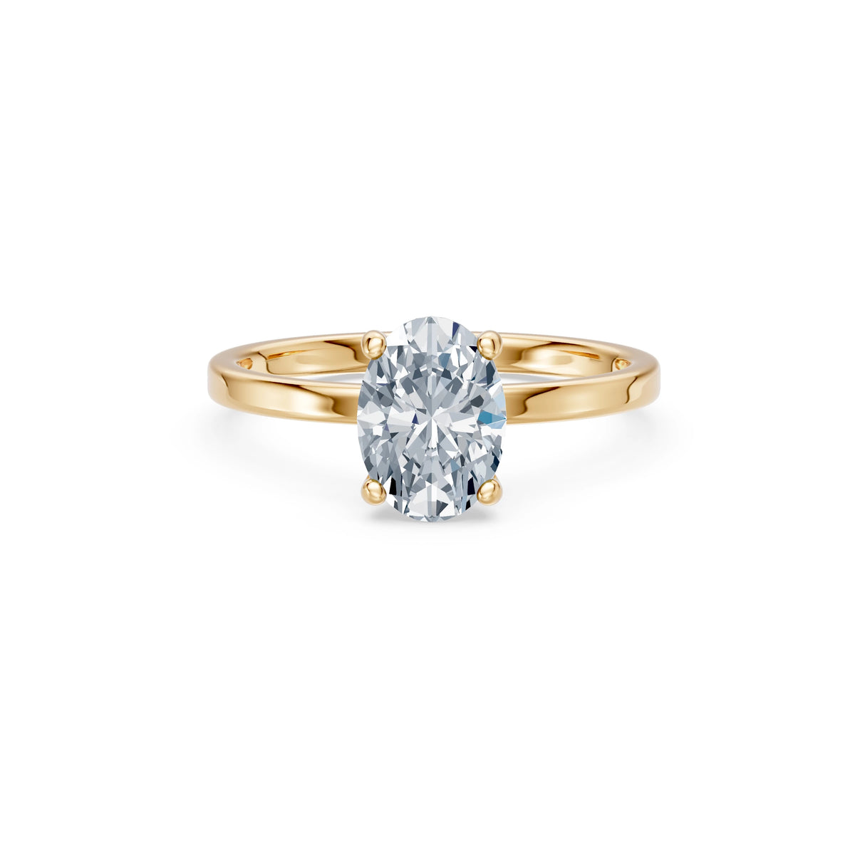 Inel de Logodnă Solitaire din Aur, Diamant Oval 1,50 CT