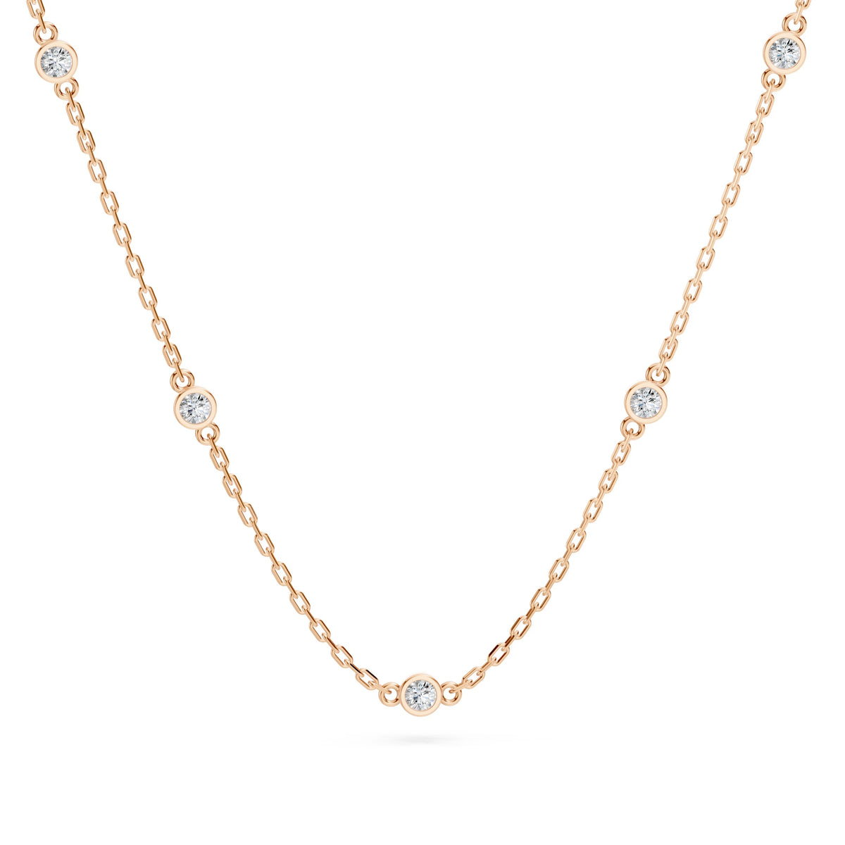 Colier din Aur cu Diamante, Forma Rotund Briliant, 0,14 CT