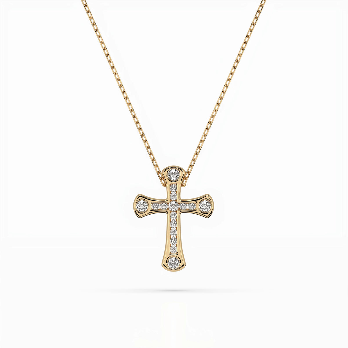 Colier din Aur cu Diamante, Forma Rotund Briliant, 0,13 CT