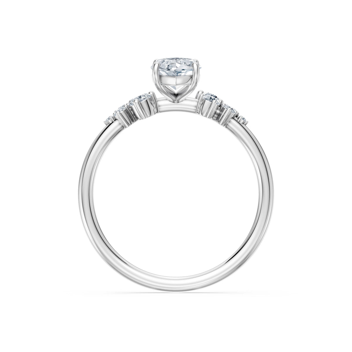 Inel de Logodnă din Aur cu Diamant Central Marquise și Diamante Laterale 1,25 CT