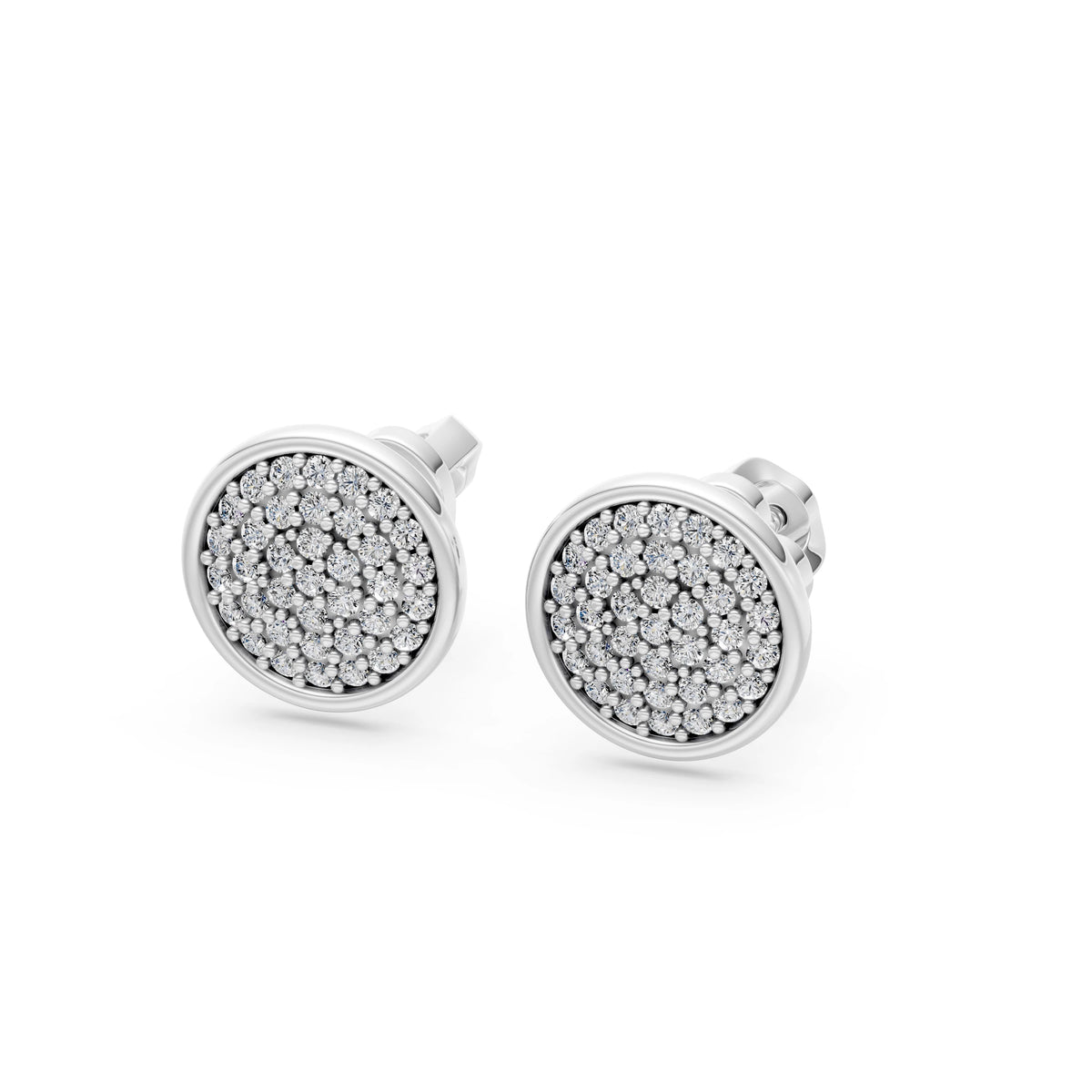 Cercei din Aur cu Diamante, Forma Rotund Briliant, 0,47 CT