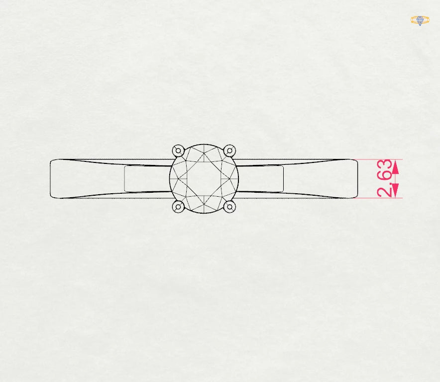 Inel de Logodnă Solitaire din Aur, Diamant Rotund Briliant 0,35 CT