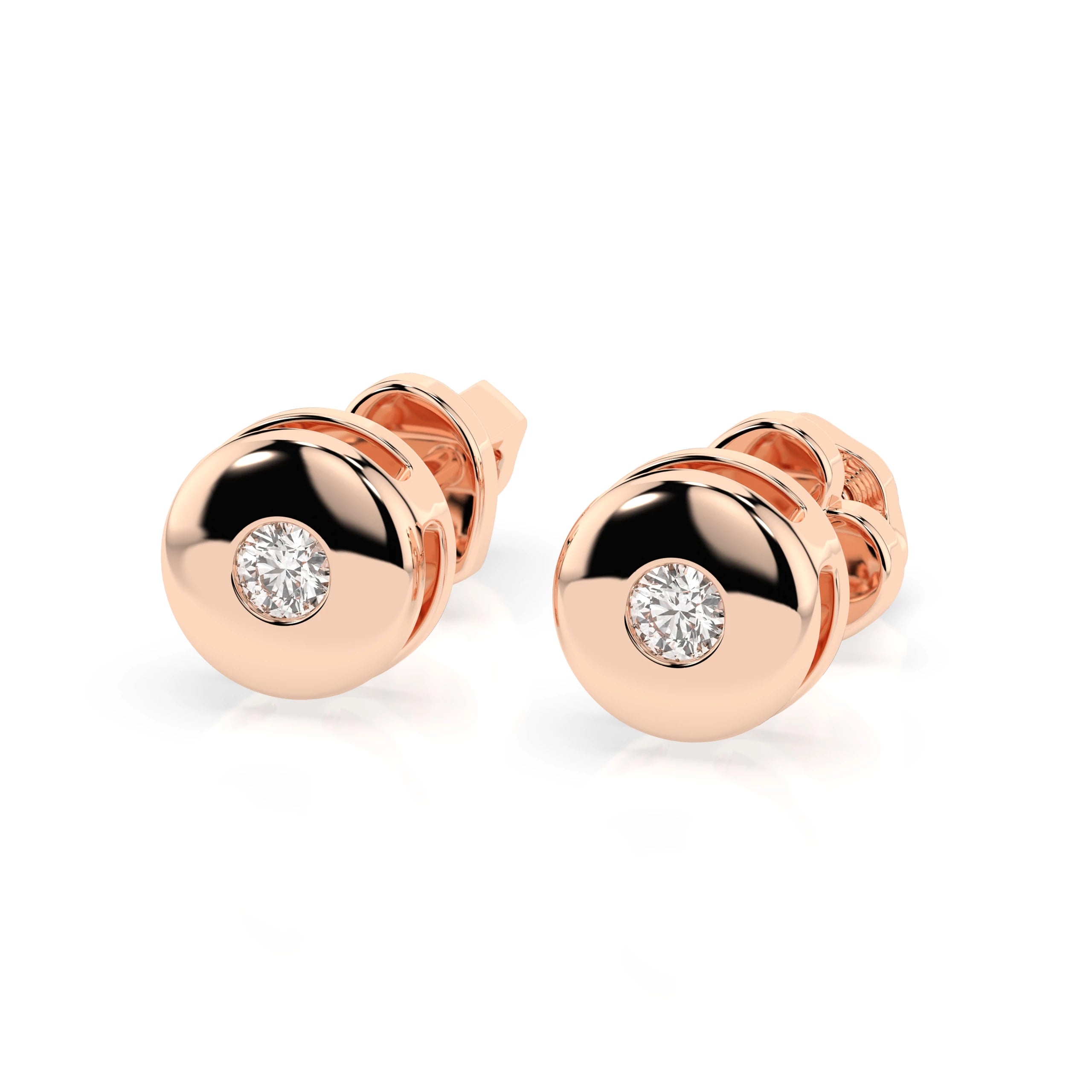 Cercei din Aur cu Diamante Rotunde Briliant 0.08 CT