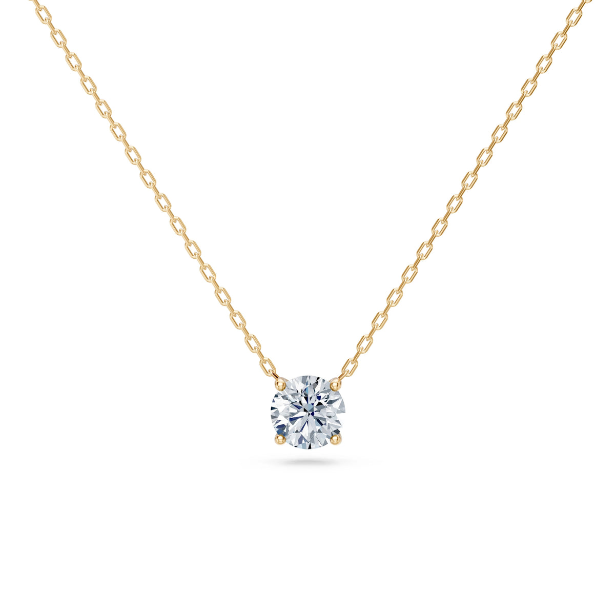 Colier din Aur cu Diamant, Forma Rotund Briliant, 0,70 CT