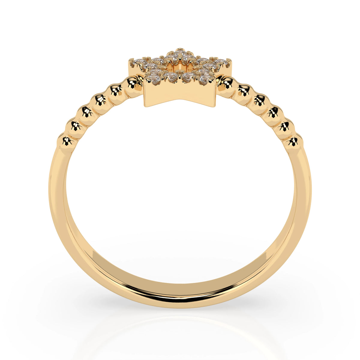 Inel din Aur cu Diamante, Forma Rotund Briliant, 0,09 CT
