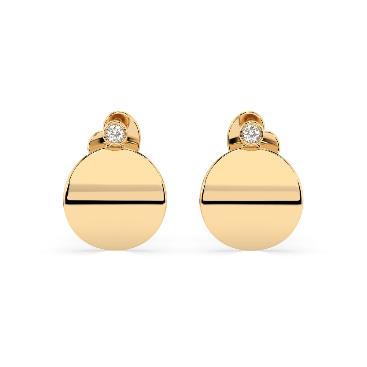 Cercei din Aur cu Diamante, Forma Rotund Briliant, 0,04 CT