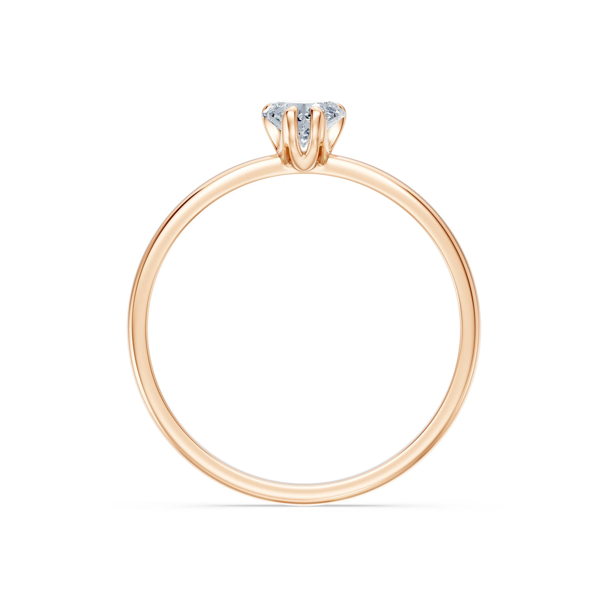 Inel de Logodnă Solitaire din Aur, Diamant Inimă 0,30 CT