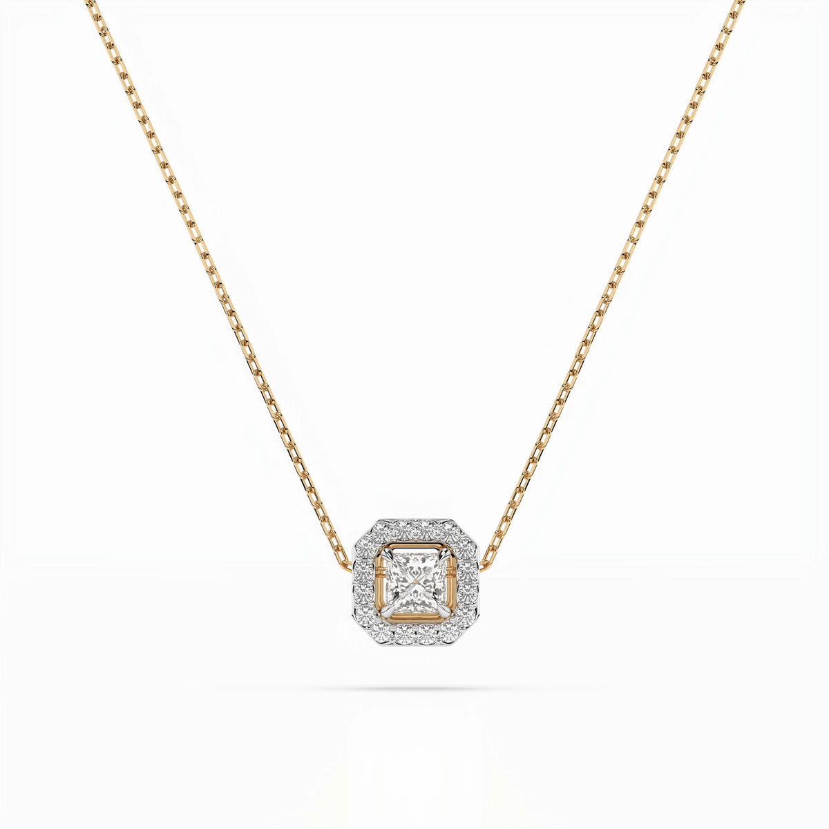 Colier din Aur cu Diamante, Forma Princess, 0,25 CT