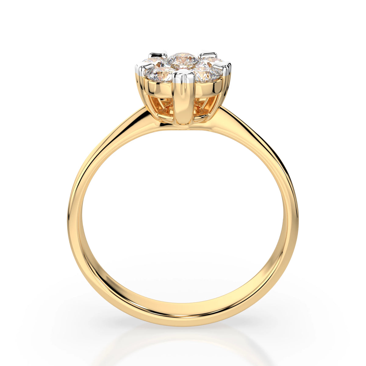 Inel din Aur cu Diamante, Forma Rotund Briliant, 0,58 CT