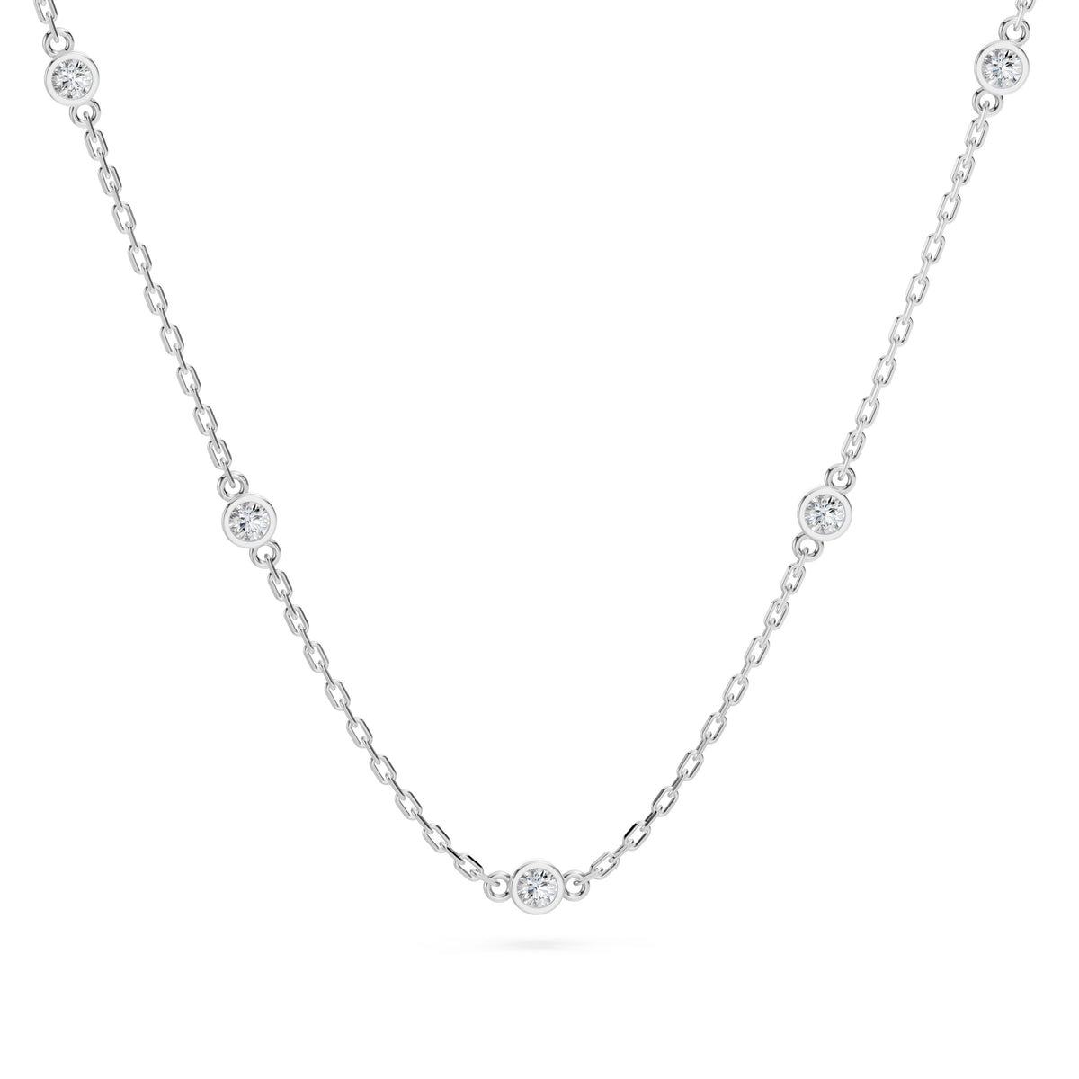 Colier din Aur cu Diamante, Forma Rotund Briliant, 0,14 CT