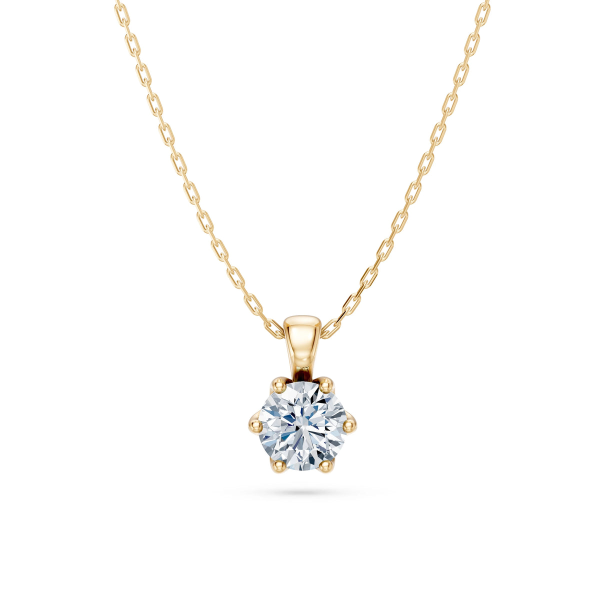 Colier din Aur cu Diamant, Forma Rotund Briliant, 0,50 CT