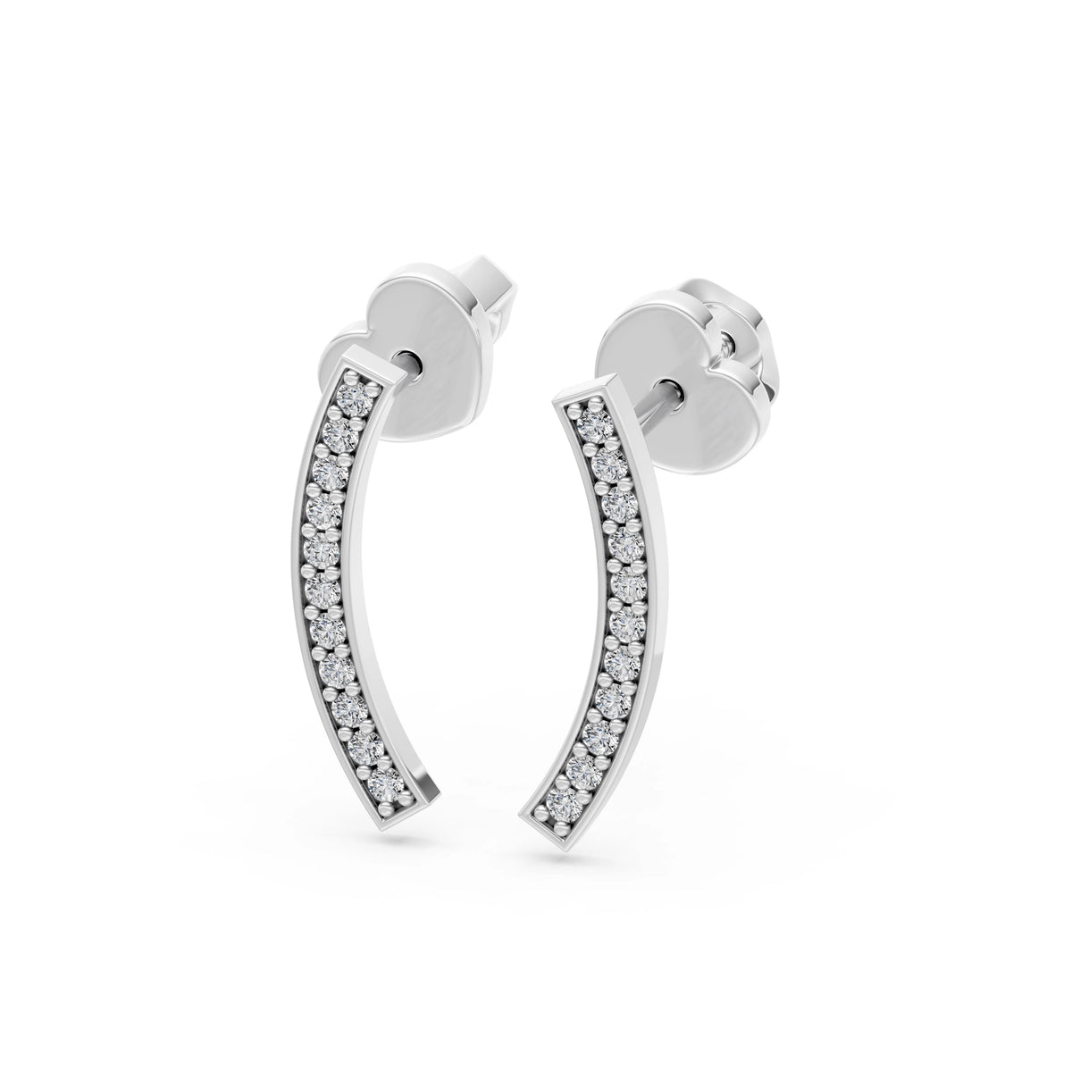 Cercei din Aur cu Diamante, Forma Rotund Briliant, 0,13 CT