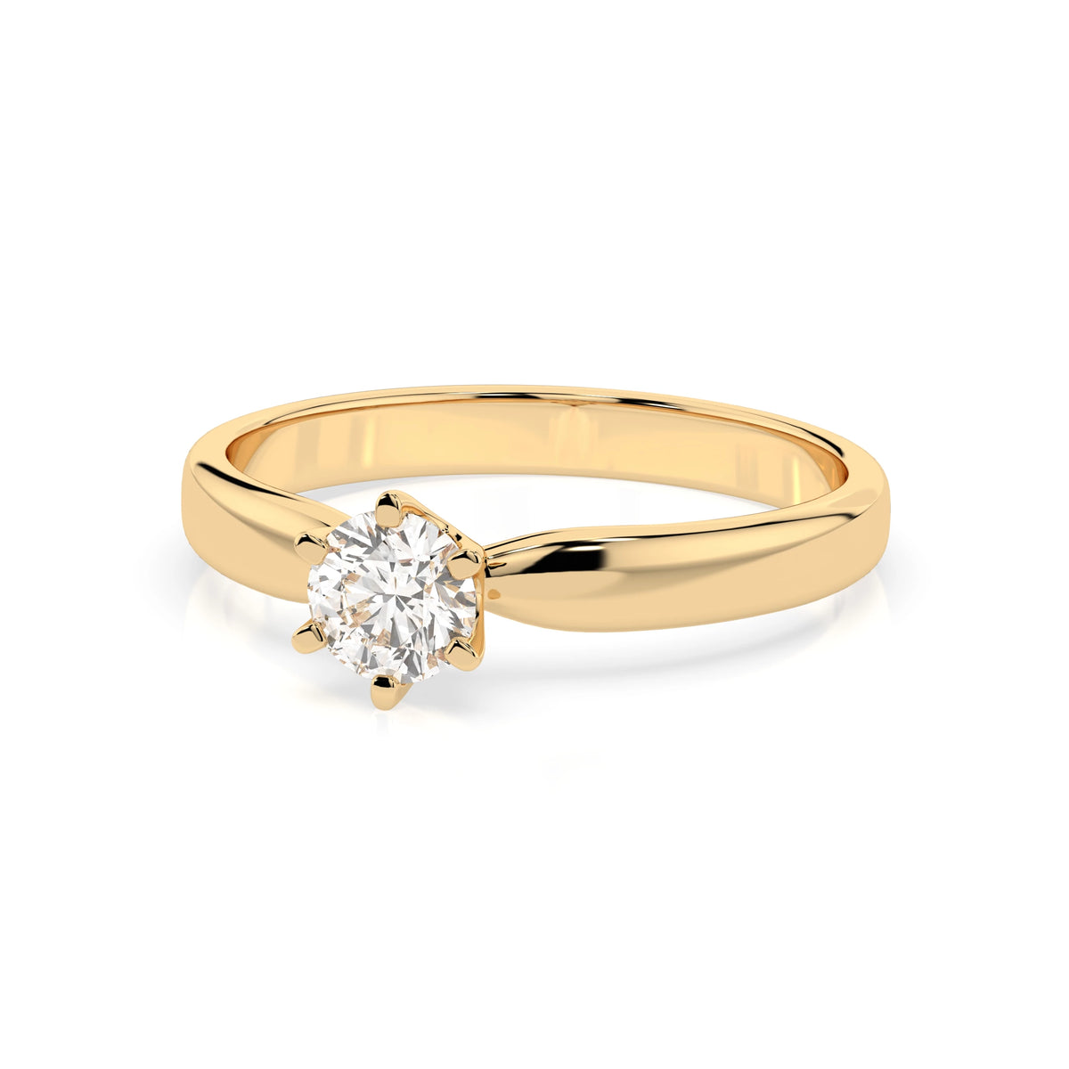 Inel de Logodnă Solitaire din Aur, Diamant Rotund Briliant 0,25 CT