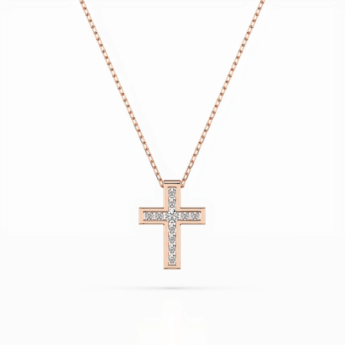 Colier din Aur cu Diamante, Forma Rotund Briliant, 0,11 CT