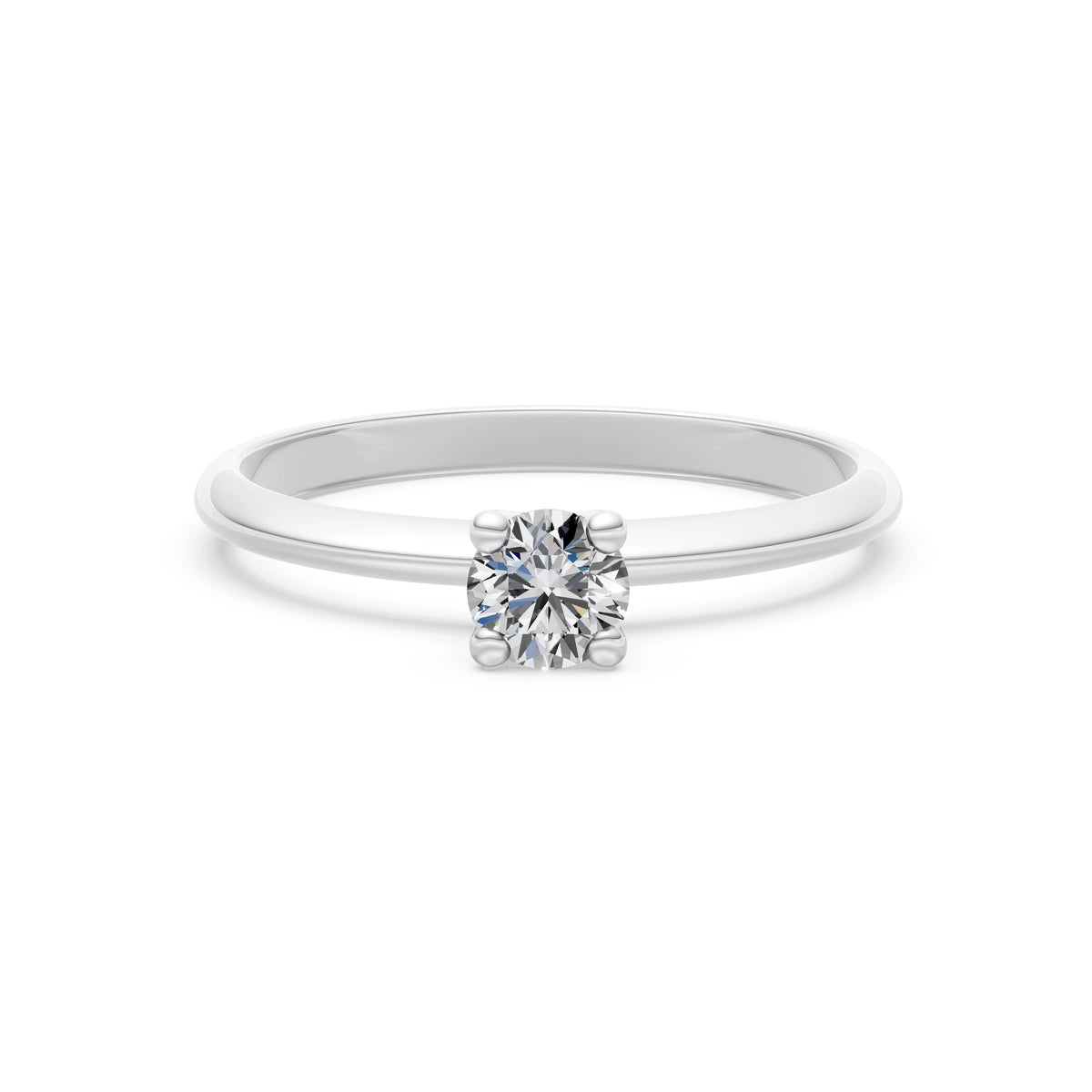 Inel de Logodnă Solitaire din Aur, Diamant Rotund Briliant 0,30 CT