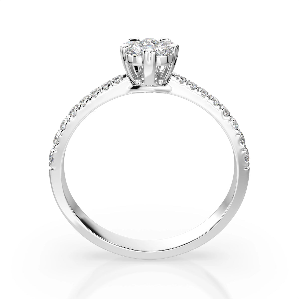 Inel din Aur cu Diamante, Forma Rotund Briliant, 0,41 CT