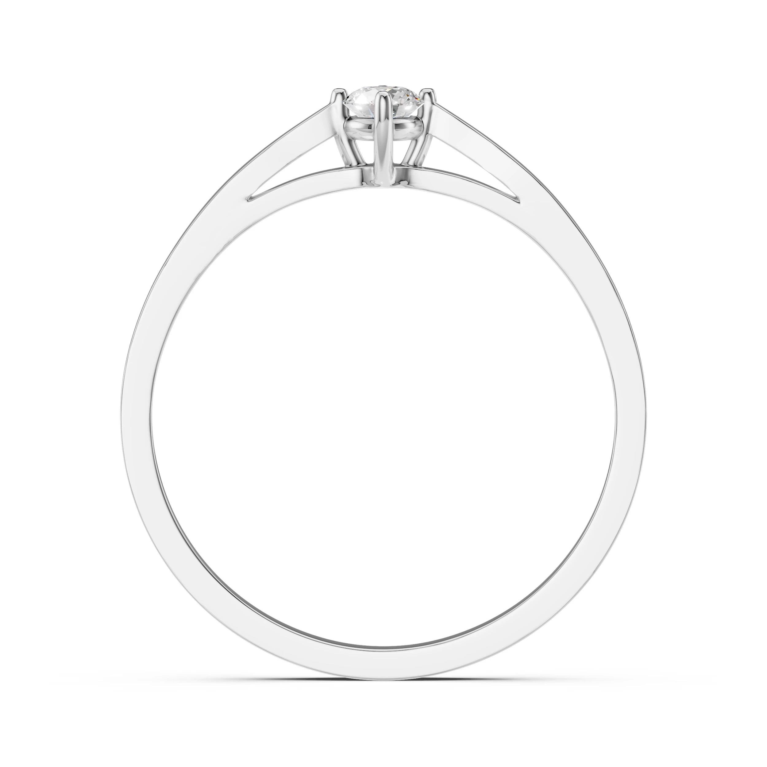 Inel de Logodnă Solitaire din Aur, Diamant Rotund Briliant 0.10 CT