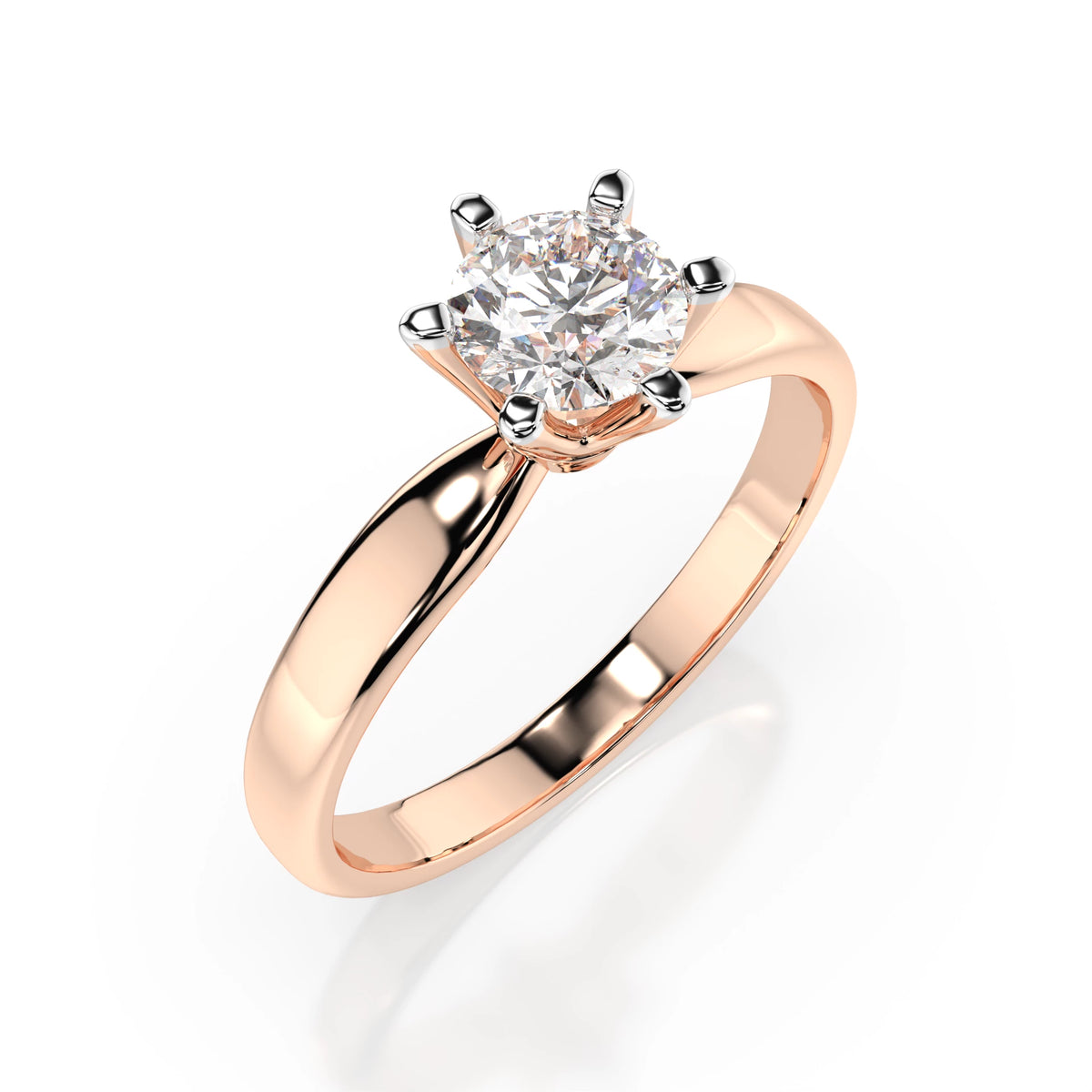Inel de Logodnă Solitaire din Aur, Diamant Rotund Briliant 0,70 CT
