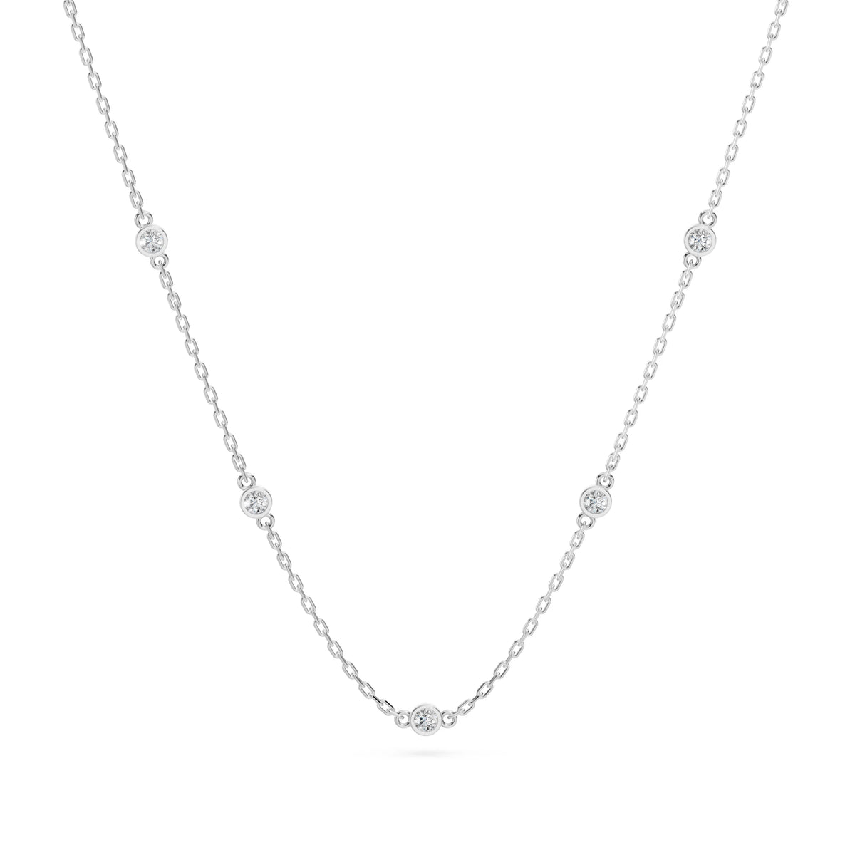 Colier din Aur cu Diamante, Forma Rotund Briliant, 0,14 CT