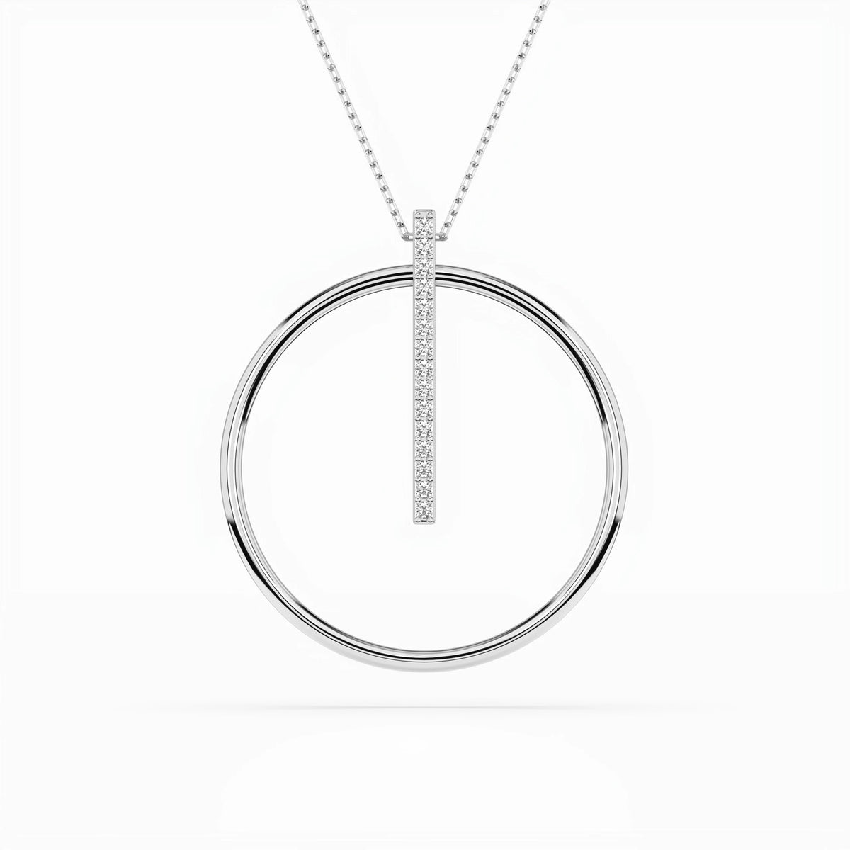 Colier din Aur cu Diamante, Forma Rotund Briliant, 0,09 CT