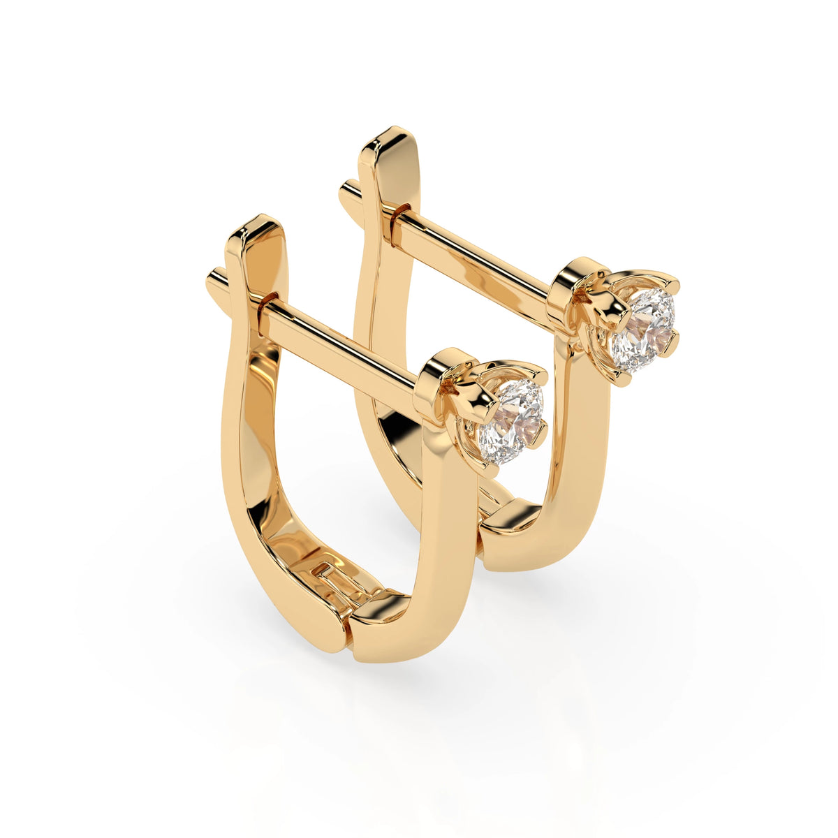 Cercei din Aur cu Diamante, Forma Rotund Briliant, 0,20 CT