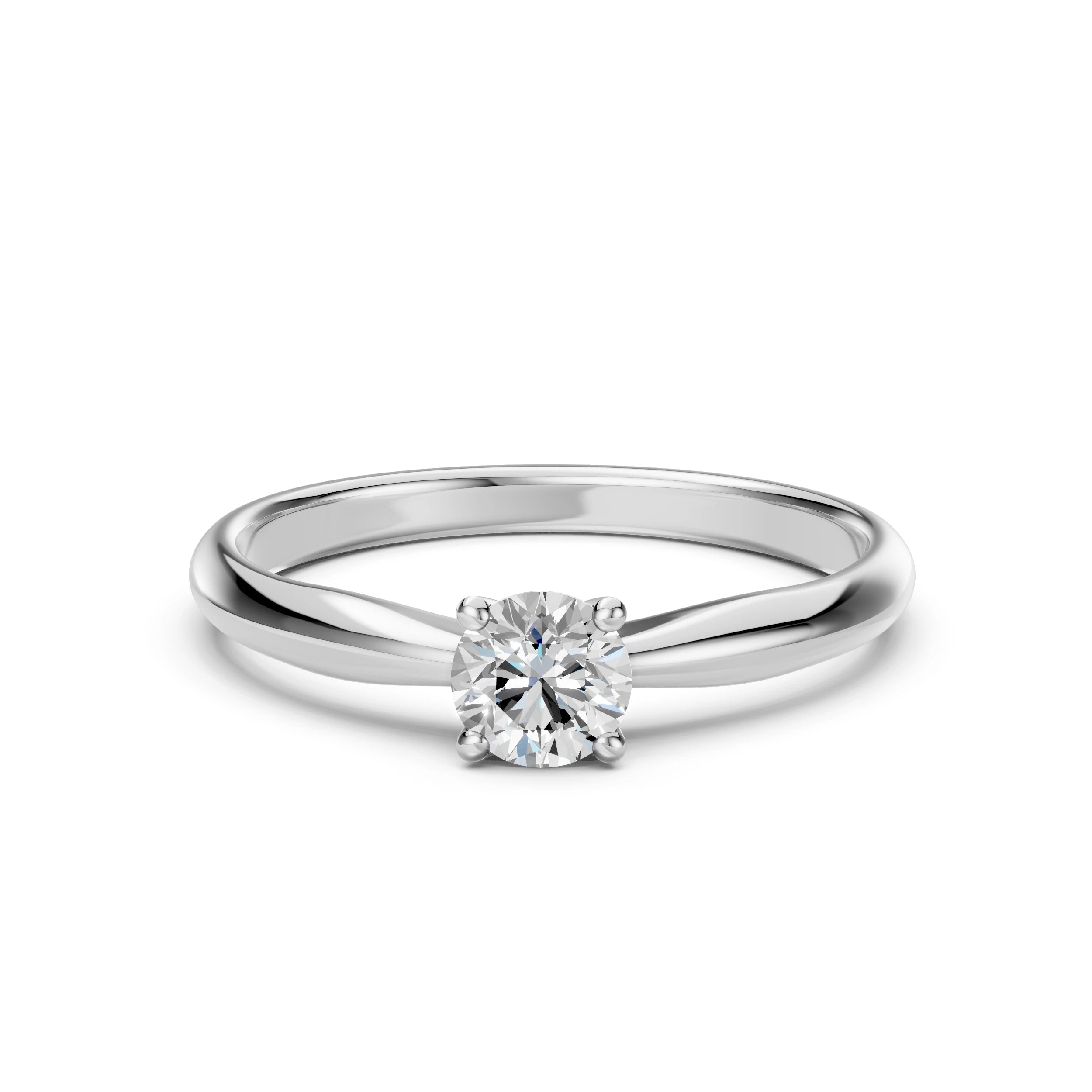 Inel de Logodnă Solitaire din Aur, Diamant Rotund Briliant 0.40 CT