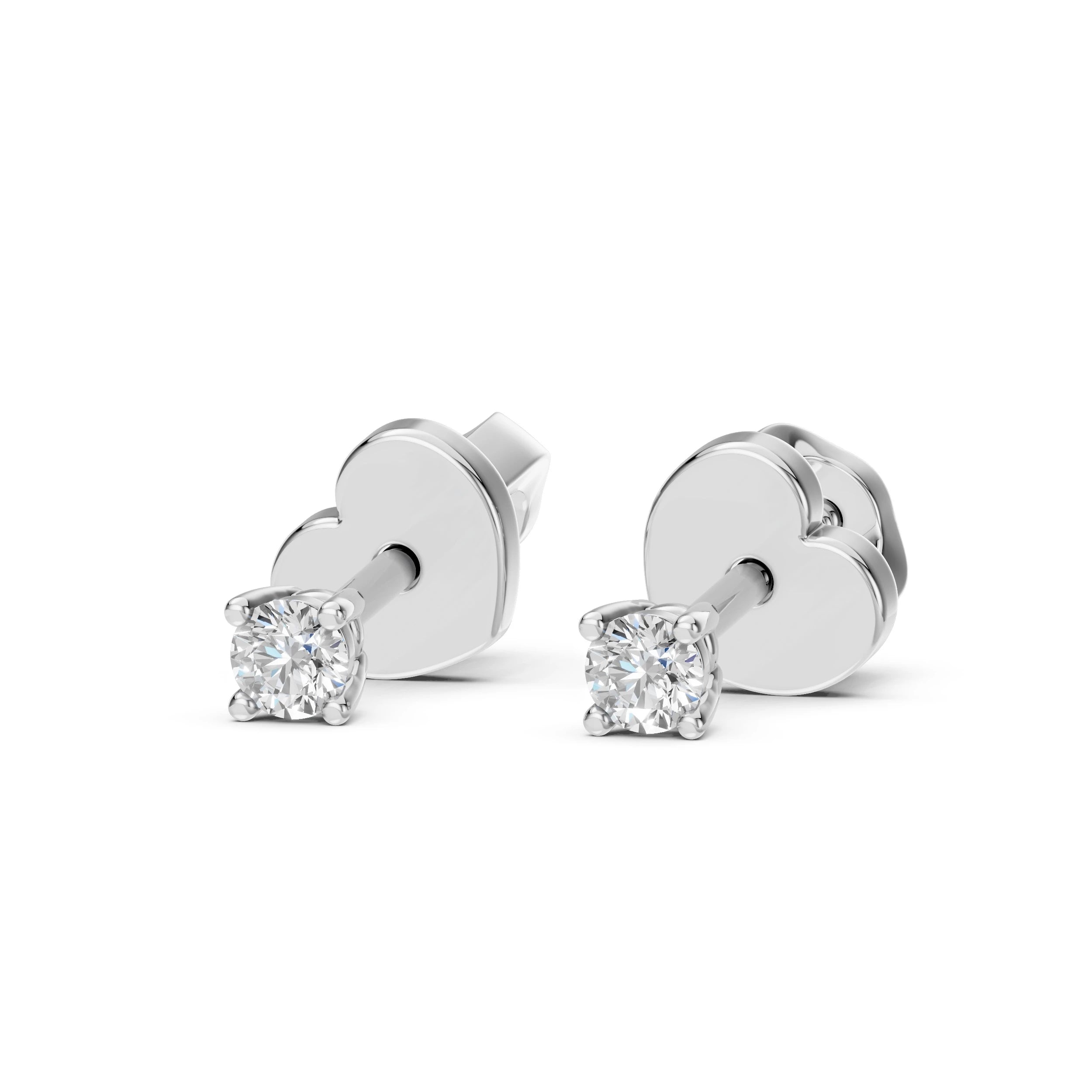 Cercei din Aur cu Diamante Rotunde Briliant 0.12 CT