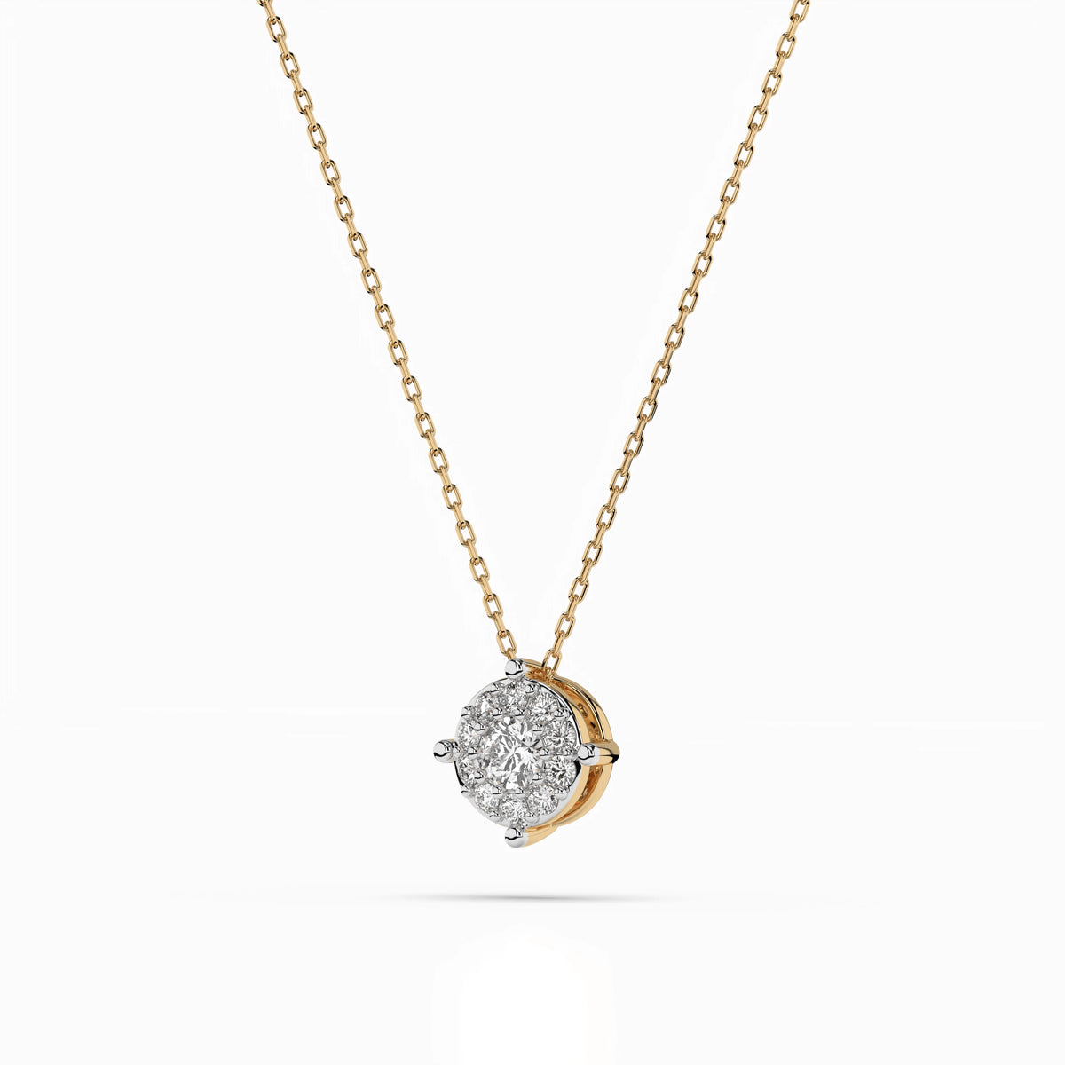 Colier din Aur cu Diamante, Forma Rotund Briliant, 0,18 CT