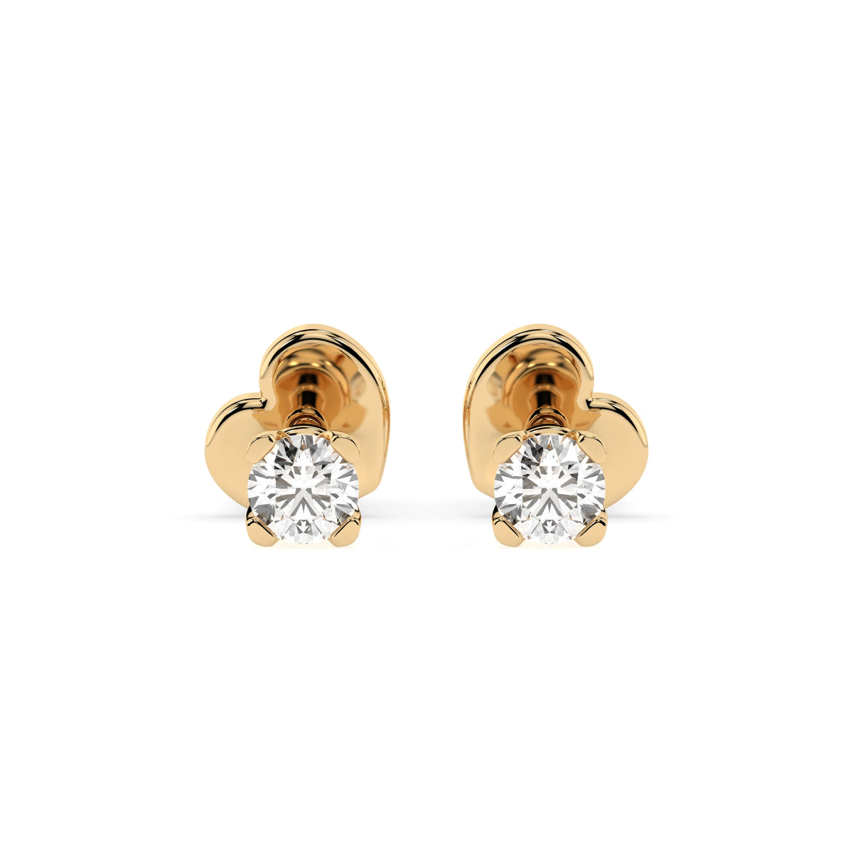 Cercei din Aur cu Diamante, Forma Rotund Briliant, 0,20 CT