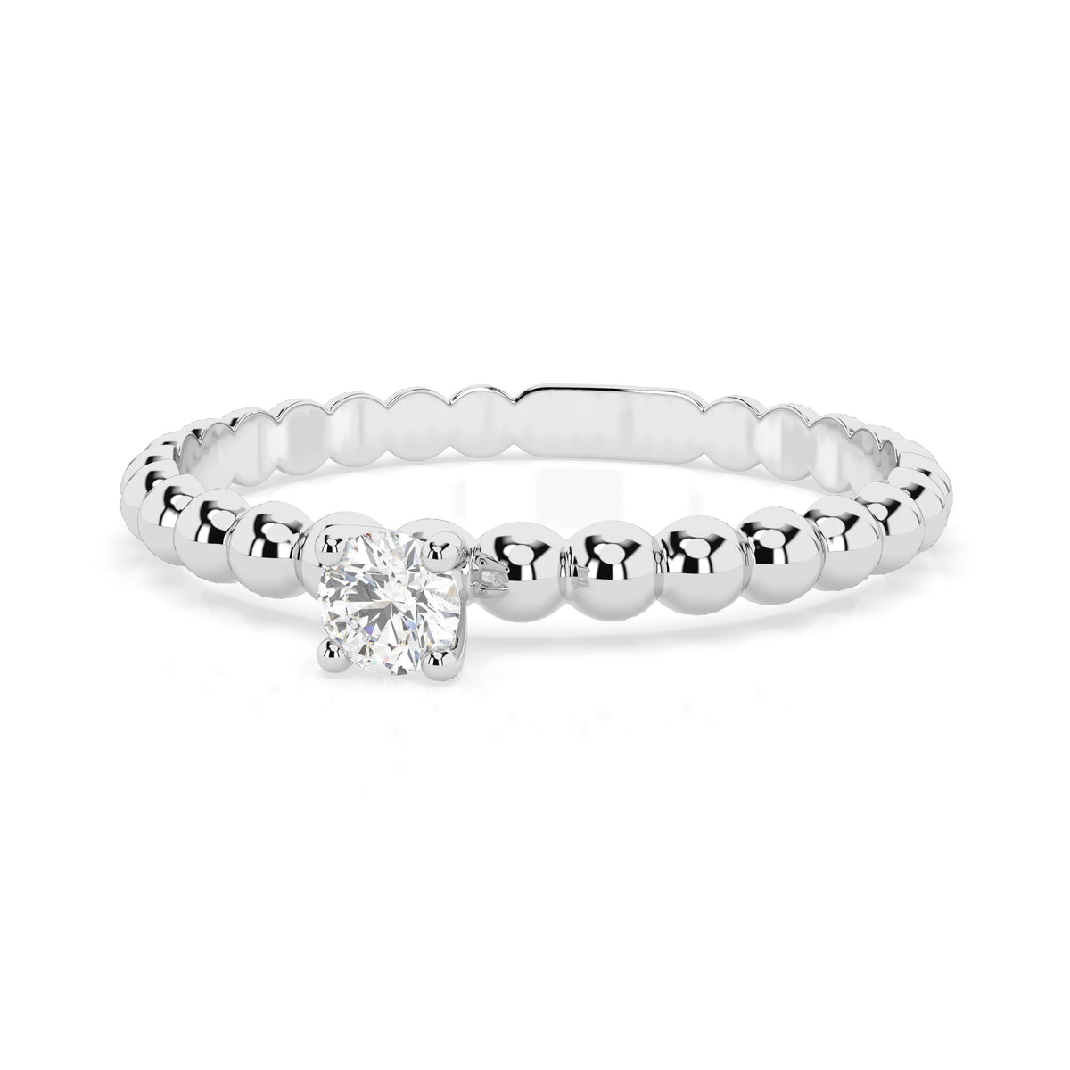 Inel de Logodnă Solitaire din Aur, Diamant Rotund Briliant 0,08 CT
