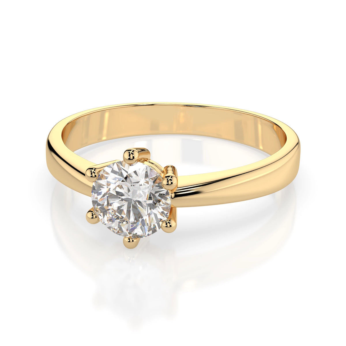 Inel de Logodnă Solitaire din Aur, Diamant Rotund Briliant 0,40 CT