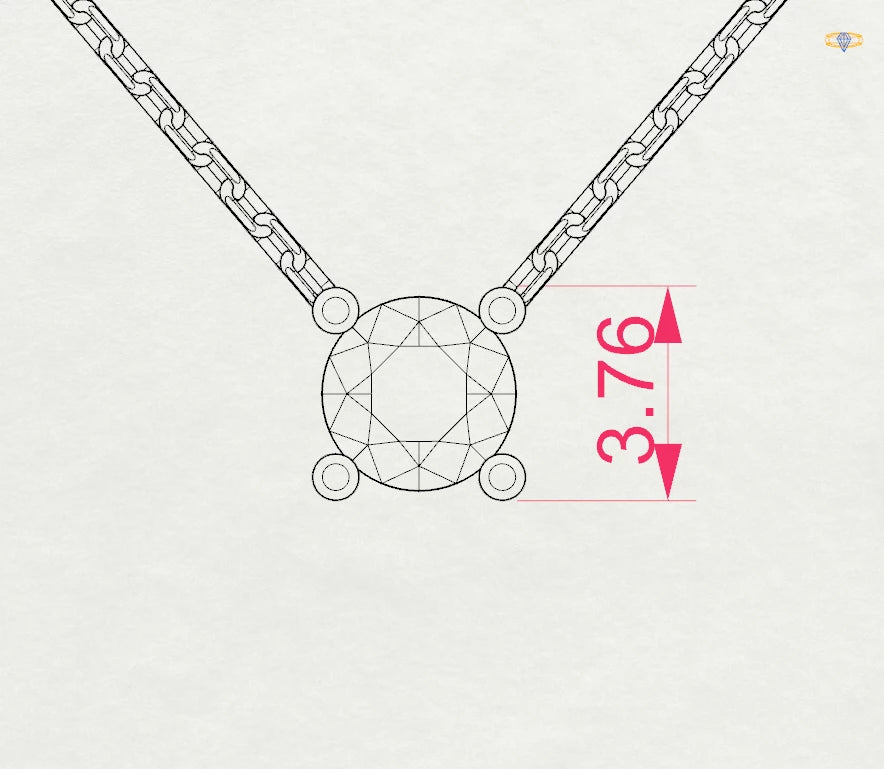 Colier din Aur cu Diamant, Forma Rotund Briliant, 0,10 CT