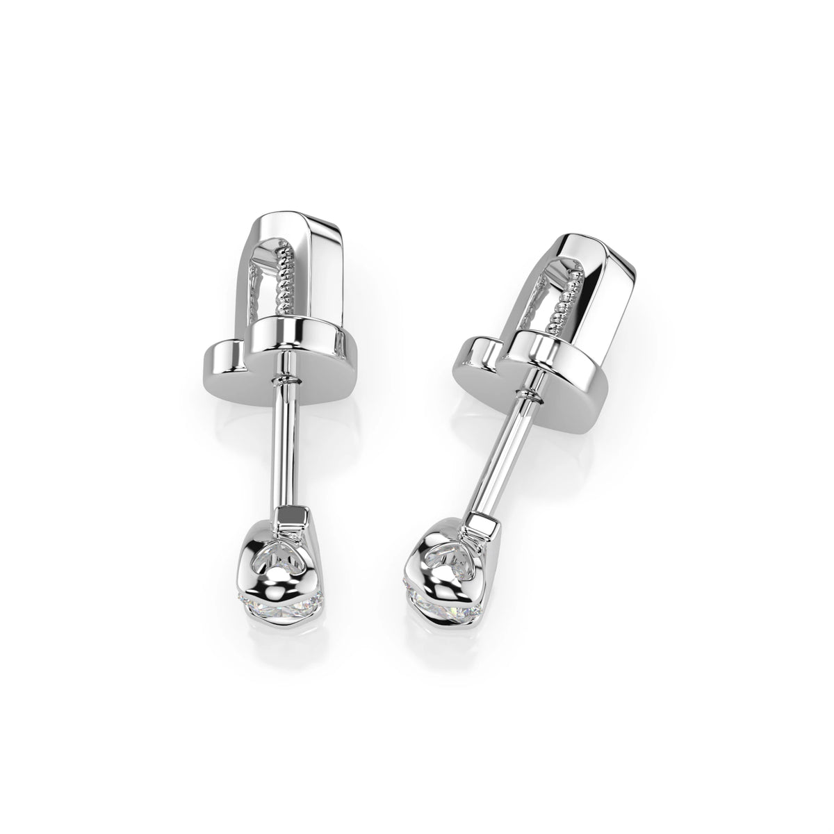 Cercei din Aur cu Diamante, Forma Rotund Briliant, 0,12 CT
