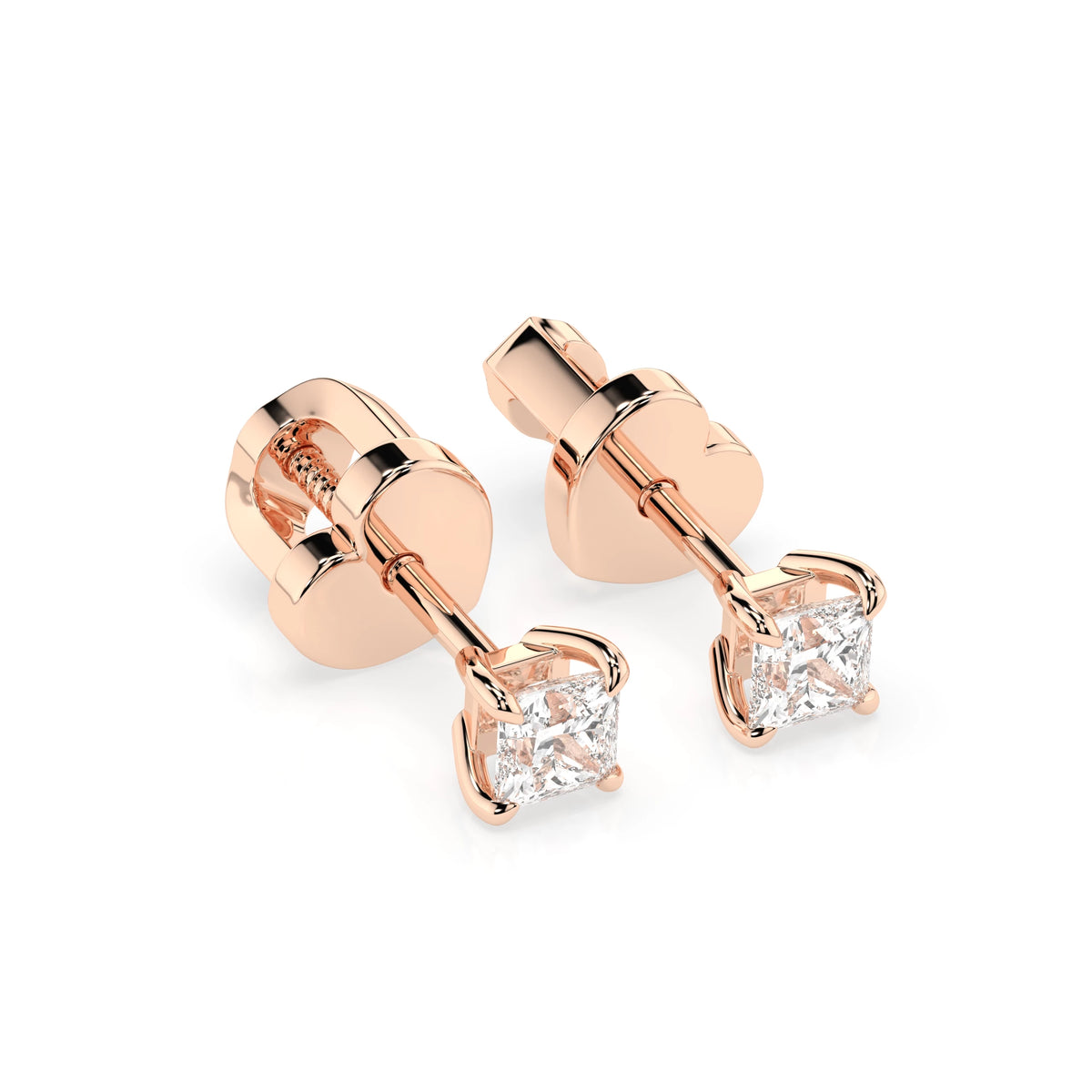 Cercei din Aur cu Diamante, Forma Princess, 0,20 CT